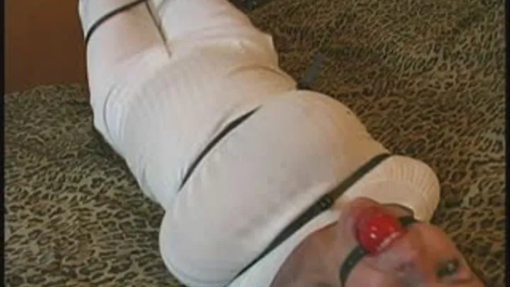 Ziptie : toes ziptied, crotch ziptied, sweater ripped open & struggling