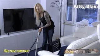 Kitty Blair first cleaning home then sucking man hard with vacuum cleaner