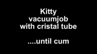 Kitty vacuumjob with crystal tube ....until cum