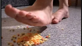 crush some food barefeet