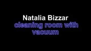 Natalia Bizzar clean room with vacuum cleaner