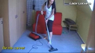 Lady Luciana barefoot room cleaning