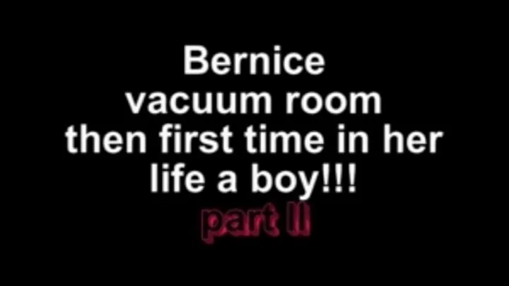 Geena vacuum first the room, then the boy