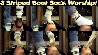 3 Striped Boot Socks Worship! remastered