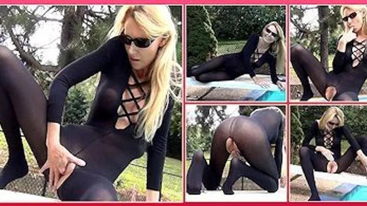 Savannah Costello Black Body Stocking Masturbation