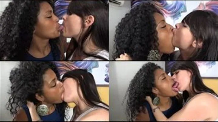 KISSING INTERRACIAL EXTREME GLUED MOUTHS ''REAL BIG TONGUE'' - DEMI BIG TONGUE VS DEBORA BLU - CLIP 5 - ESCLUSIVE KC 2017