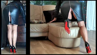 Louboutin Pumps, FF Nylons & Leather Suit - Part 2