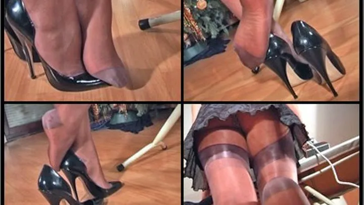 Ironing In Low Cut High Heels - Part