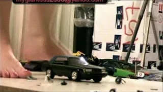 Stomp Session IIMMX . Giantess Jett. Mustang convertible & Police cruiser Cars B