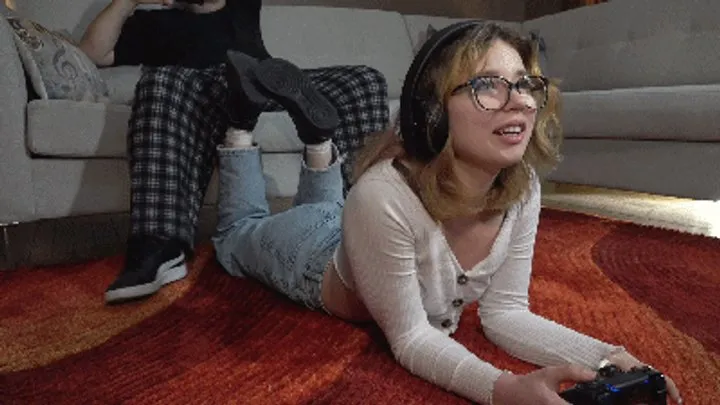 Bethany's Sneaky Gaming Footjob - Extended Version