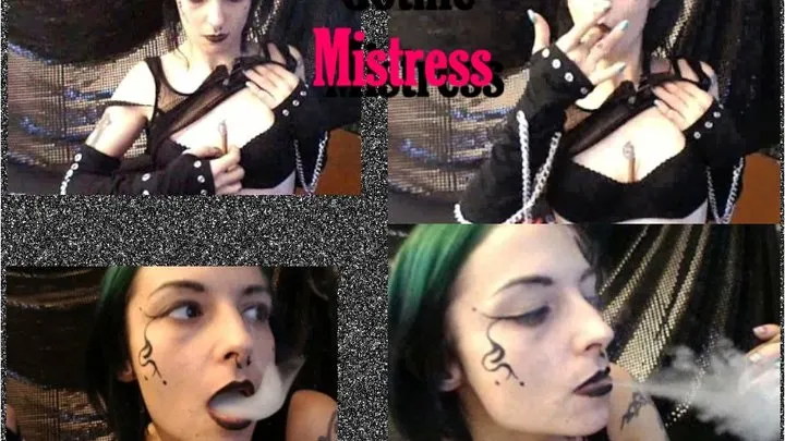 Gothic Mistress Smokes A Cuban