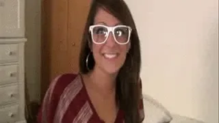 Nerdy Girl Masturbates with Dildo