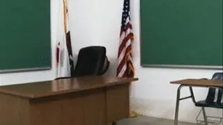 Tiffany tosses off her professor f in his classroom