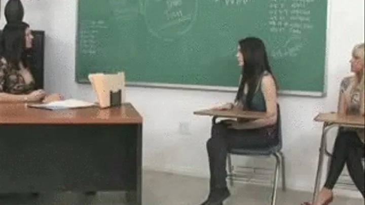 Ms. Law gives a hard spank to a classroom prankster