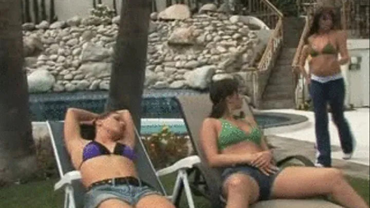 Drinking leads to hot tub group ass licking