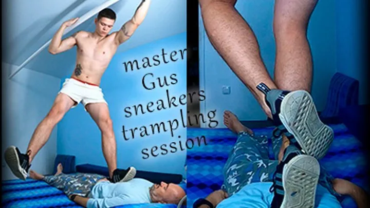 Master Gus sneakers trampling session