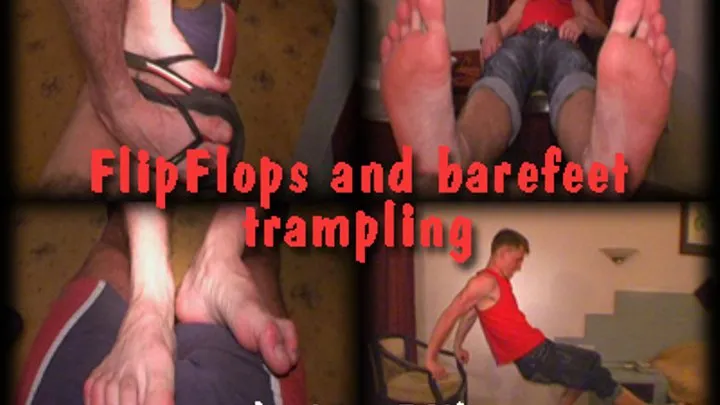 Flipflops and barefeet trampling