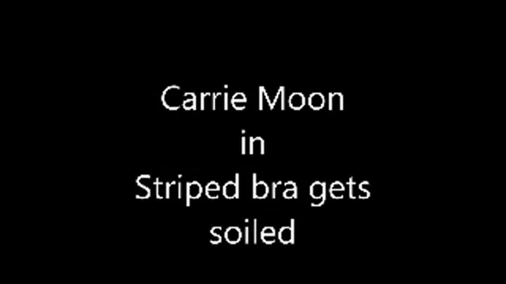 Carrie Moon in cum soiled striped bra