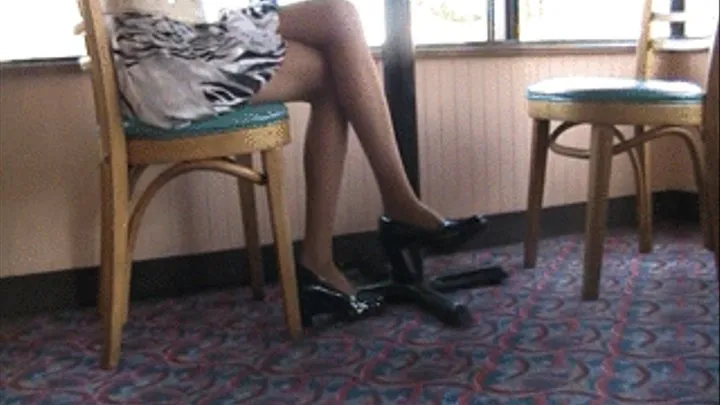 New black heels & nylons @ lunch