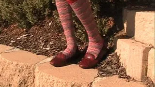 Wet steps with wild knee socks & flats