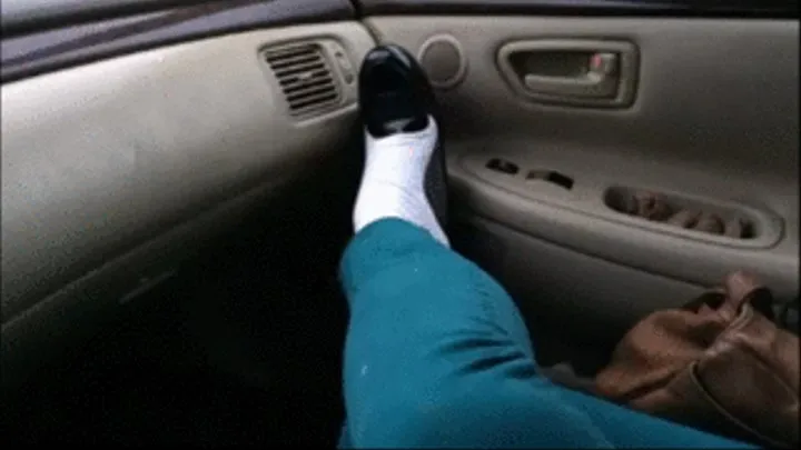 Black penny loafers & white socks ~ Dashboard shoeplay