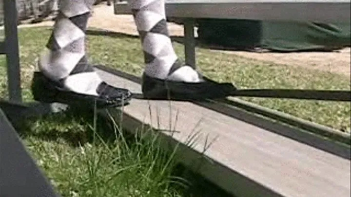 Argyle knee sox & penny loafers in the bleachers