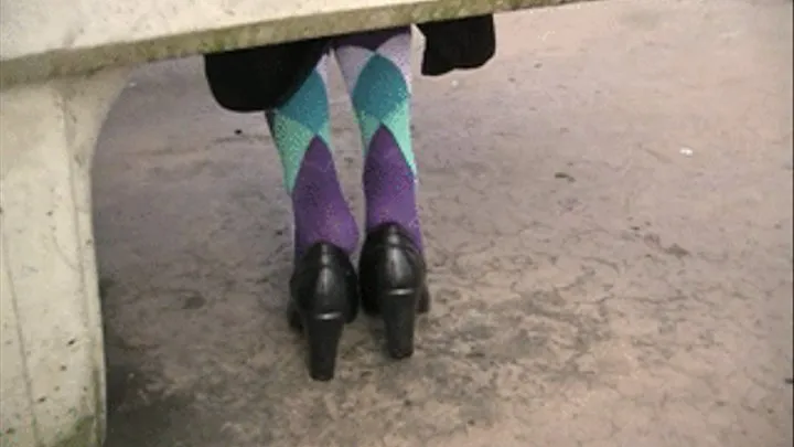 Green & white patent peep toe high heels ~ Park