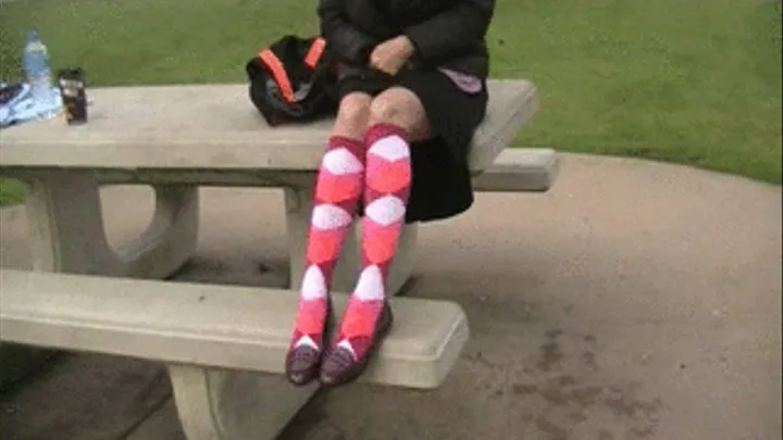 Argyle knee sox & red patent flats ~ Park