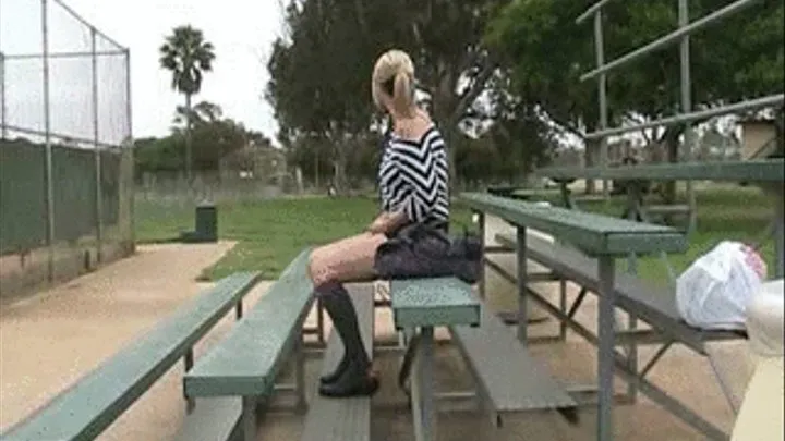 Low cut black flats & RHT knee socks @ the park