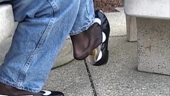 Vintage black & white flats - Dipping at concrete bench