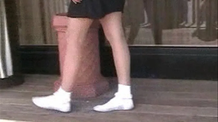 White ballet flats & white ankle socks at the waterfront