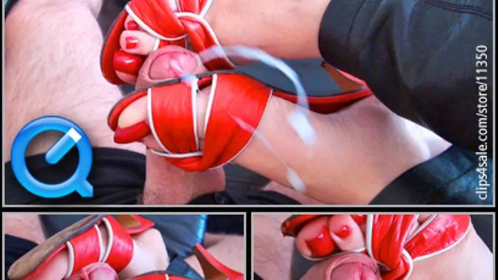 CUM ON RED LEATHER MULES 2011-03-09