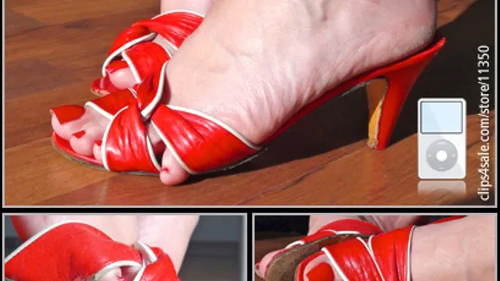 RED LEATHER VINTAGE MULES 2011-02-16 (M4V)