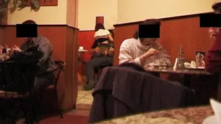 couple doing anal sex at the public cafe