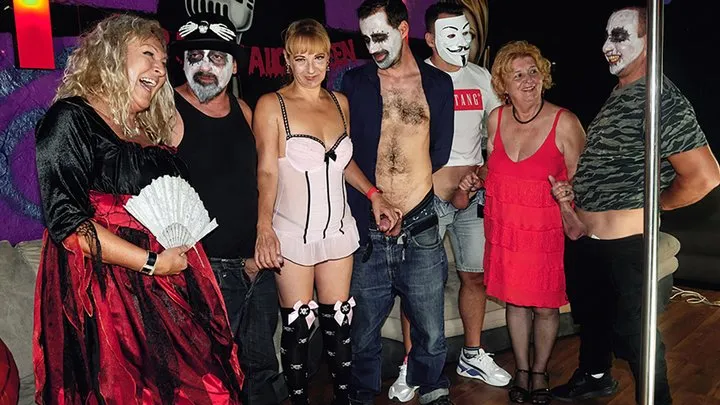 wild mature anal halloween party orgy