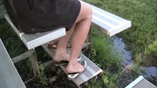 Shoe drops into mud ~ Shoeplay