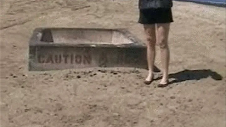 High heels at the beach in the sand