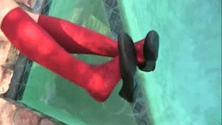 Black flats & knee socks in the pool