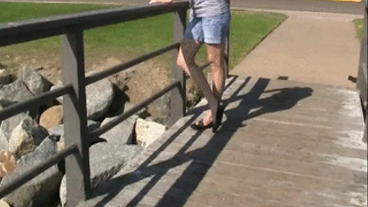 She loses both her flats off a boat dock