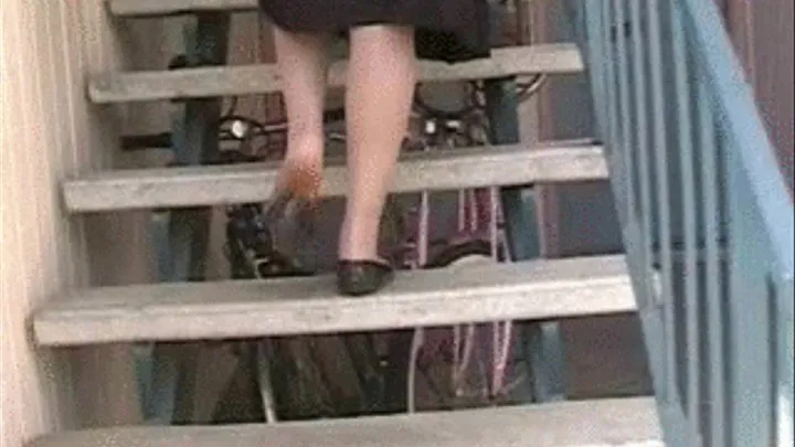 Ballet flats crushed on the stairs