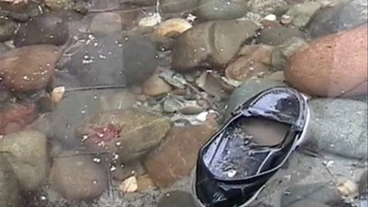 Black loafers & white bobby sox - Crushed, destroyed & left in the lake.