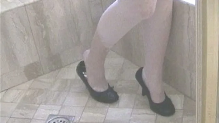 New black leather heels - The Shower - Part 2