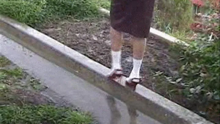 WET ~ Red slingback heels & socks