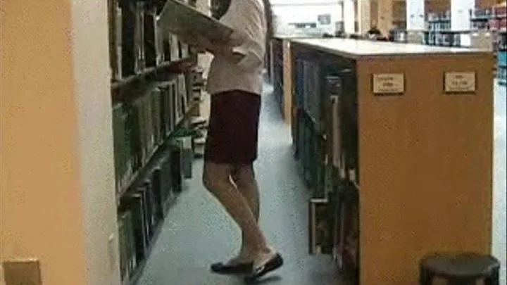 Sensual shoe crush at the library