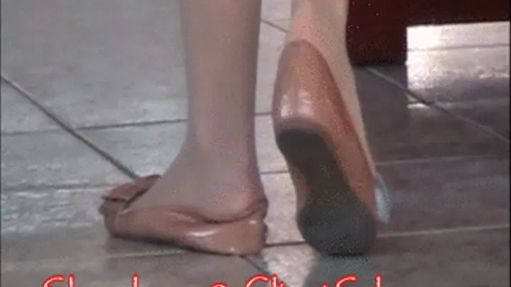 Nude nylon heel crush shoeplay with new J.Crew ballet flats at game room