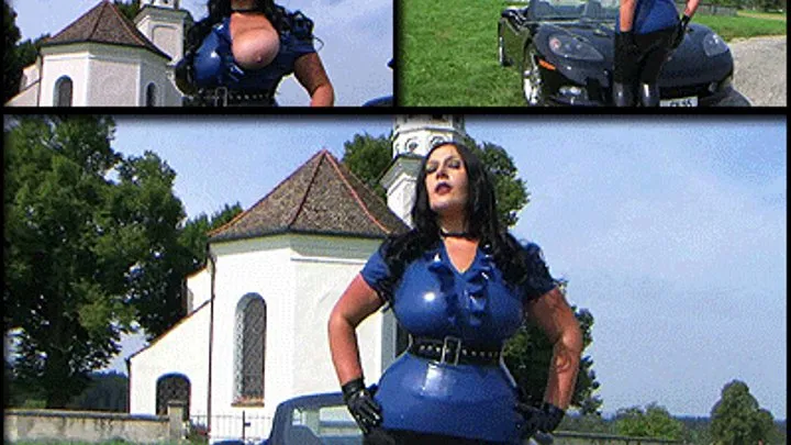 Busty Racing Princess - Latex Blowjob & Handjob with Black Latex Gloves - Cum on my Tits // SHORT VERSION (DVD Qualtiy - x 576)