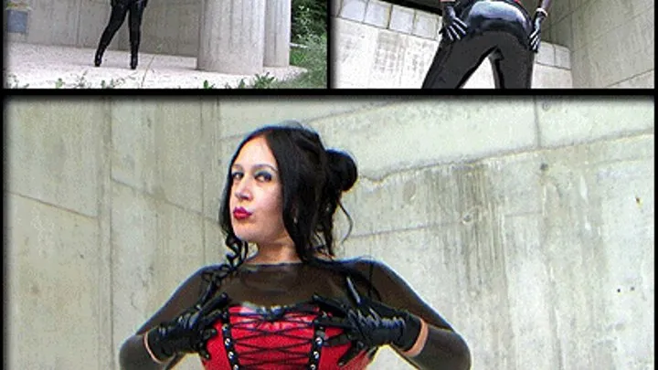 Vampira Latex Doll in Public - Blowjob & Handjob with Latex Gloves - Cum on my Gloves // SHORT VERSION (HDV 1280 x 720)