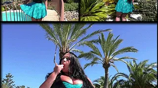 The Dirty Bitch in Majorka - Blowjob & Handjob in the Garden - Cum in my Mouth