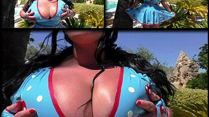 Your Busty Miss Cherry - Latex Blowjob in the Garden - Cum in my Mouth