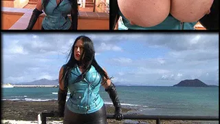Leather Lady in the Beach House - Leather Blowjob & Handjob in the Kitchen - Cum on my Tits // SHORT VERSION (DVD Qualtiy - x 576)